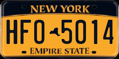 NY license plate HFO5014