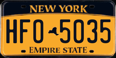 NY license plate HFO5035