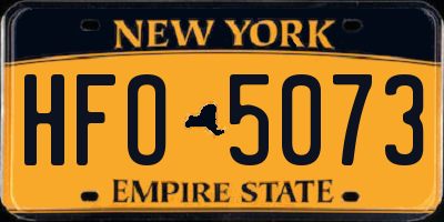 NY license plate HFO5073