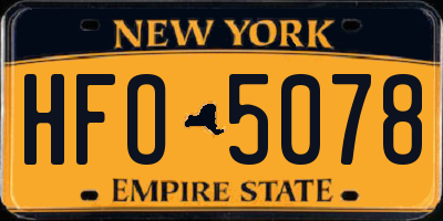 NY license plate HFO5078
