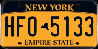NY license plate HFO5133