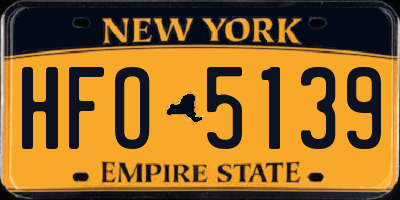 NY license plate HFO5139