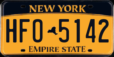 NY license plate HFO5142