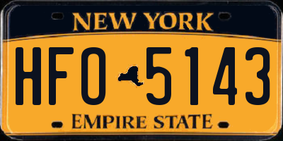 NY license plate HFO5143