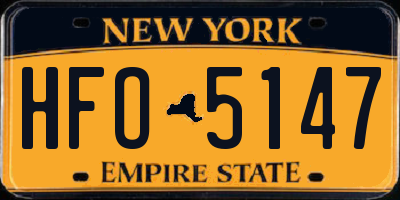 NY license plate HFO5147