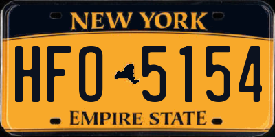 NY license plate HFO5154