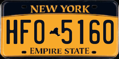 NY license plate HFO5160