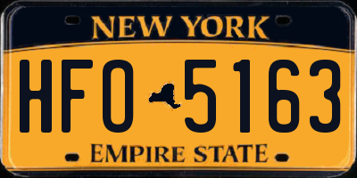 NY license plate HFO5163