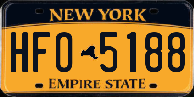 NY license plate HFO5188