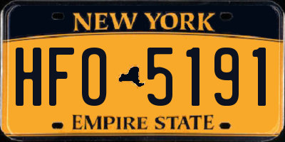 NY license plate HFO5191