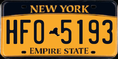 NY license plate HFO5193