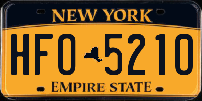 NY license plate HFO5210