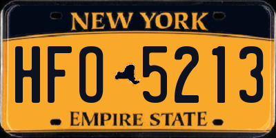 NY license plate HFO5213