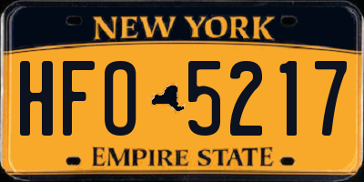 NY license plate HFO5217