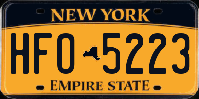 NY license plate HFO5223