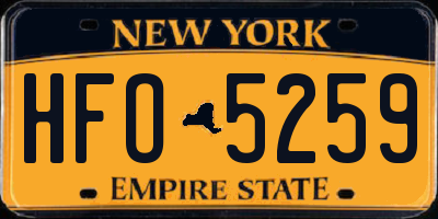 NY license plate HFO5259