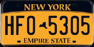 NY license plate HFO5305