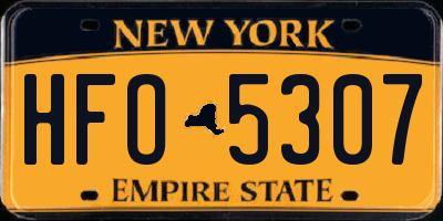 NY license plate HFO5307