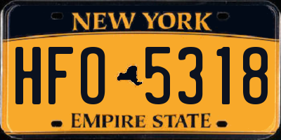NY license plate HFO5318