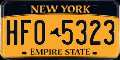 NY license plate HFO5323