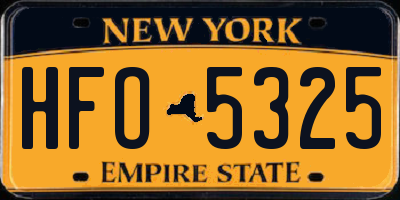 NY license plate HFO5325