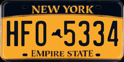 NY license plate HFO5334