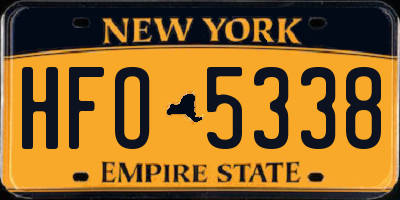 NY license plate HFO5338