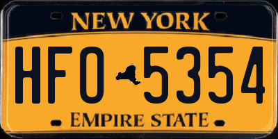 NY license plate HFO5354