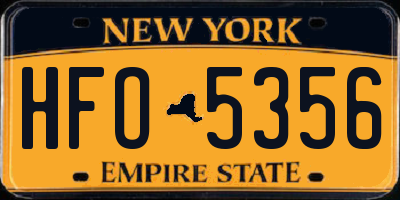 NY license plate HFO5356