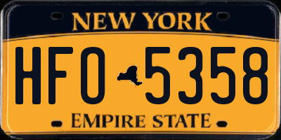 NY license plate HFO5358