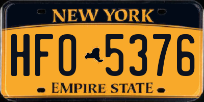 NY license plate HFO5376