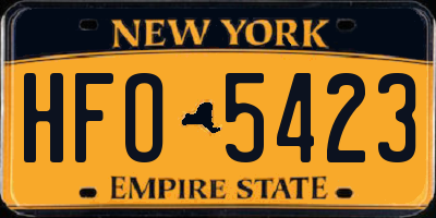 NY license plate HFO5423
