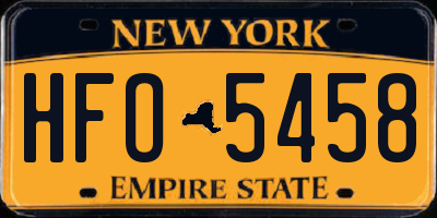 NY license plate HFO5458