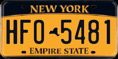 NY license plate HFO5481
