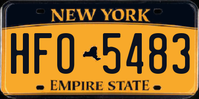 NY license plate HFO5483