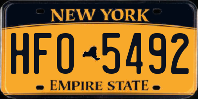 NY license plate HFO5492