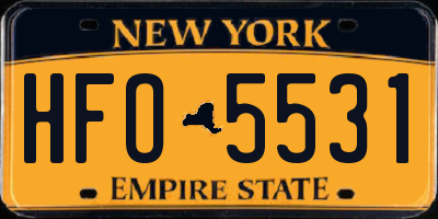 NY license plate HFO5531