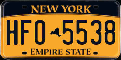 NY license plate HFO5538