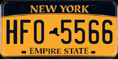 NY license plate HFO5566