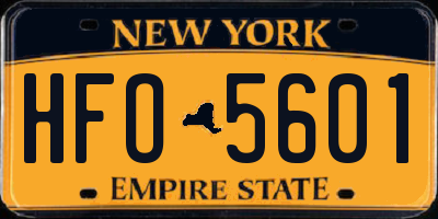 NY license plate HFO5601