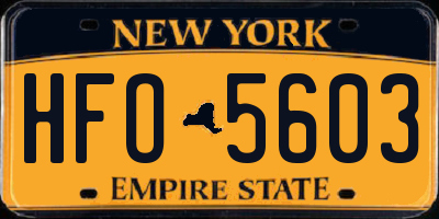 NY license plate HFO5603