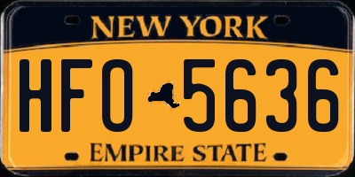 NY license plate HFO5636
