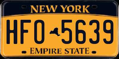 NY license plate HFO5639