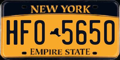NY license plate HFO5650