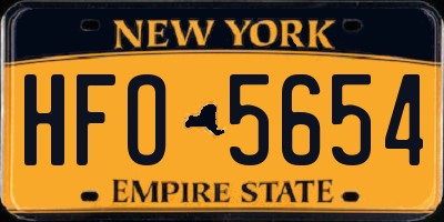 NY license plate HFO5654