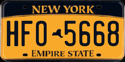 NY license plate HFO5668