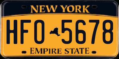 NY license plate HFO5678