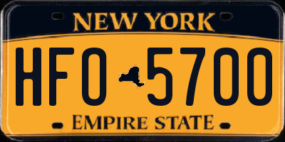 NY license plate HFO5700