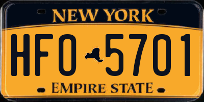 NY license plate HFO5701