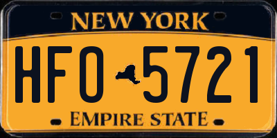 NY license plate HFO5721